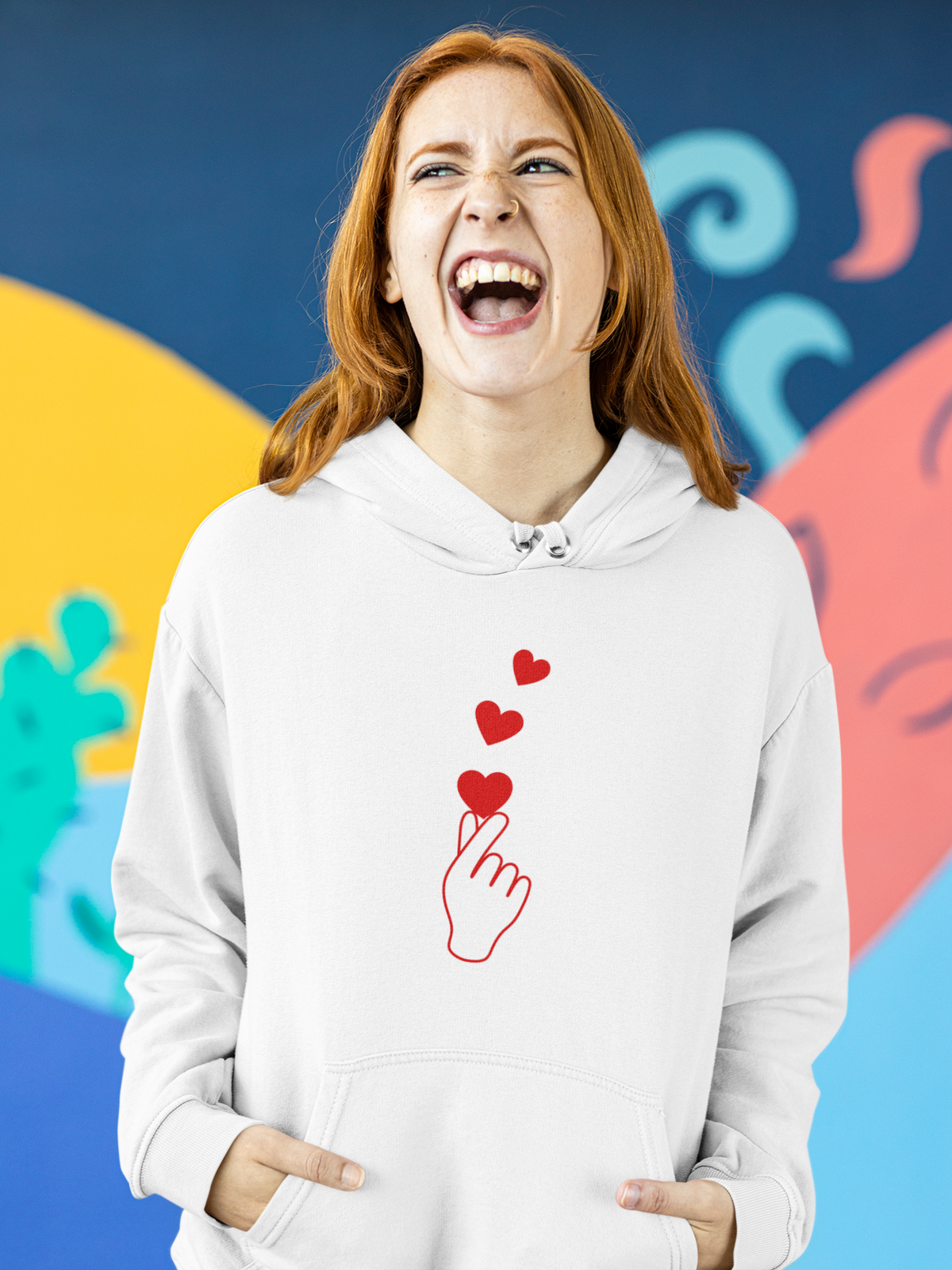 Korean Finger Heart  Unisex Heavy Blend™ Hooded Sweatshirt