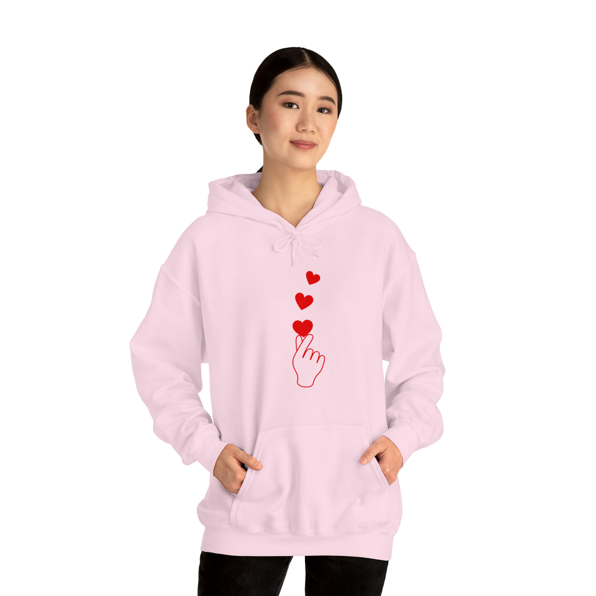 Korean Finger Heart  Unisex Heavy Blend™ Hooded Sweatshirt