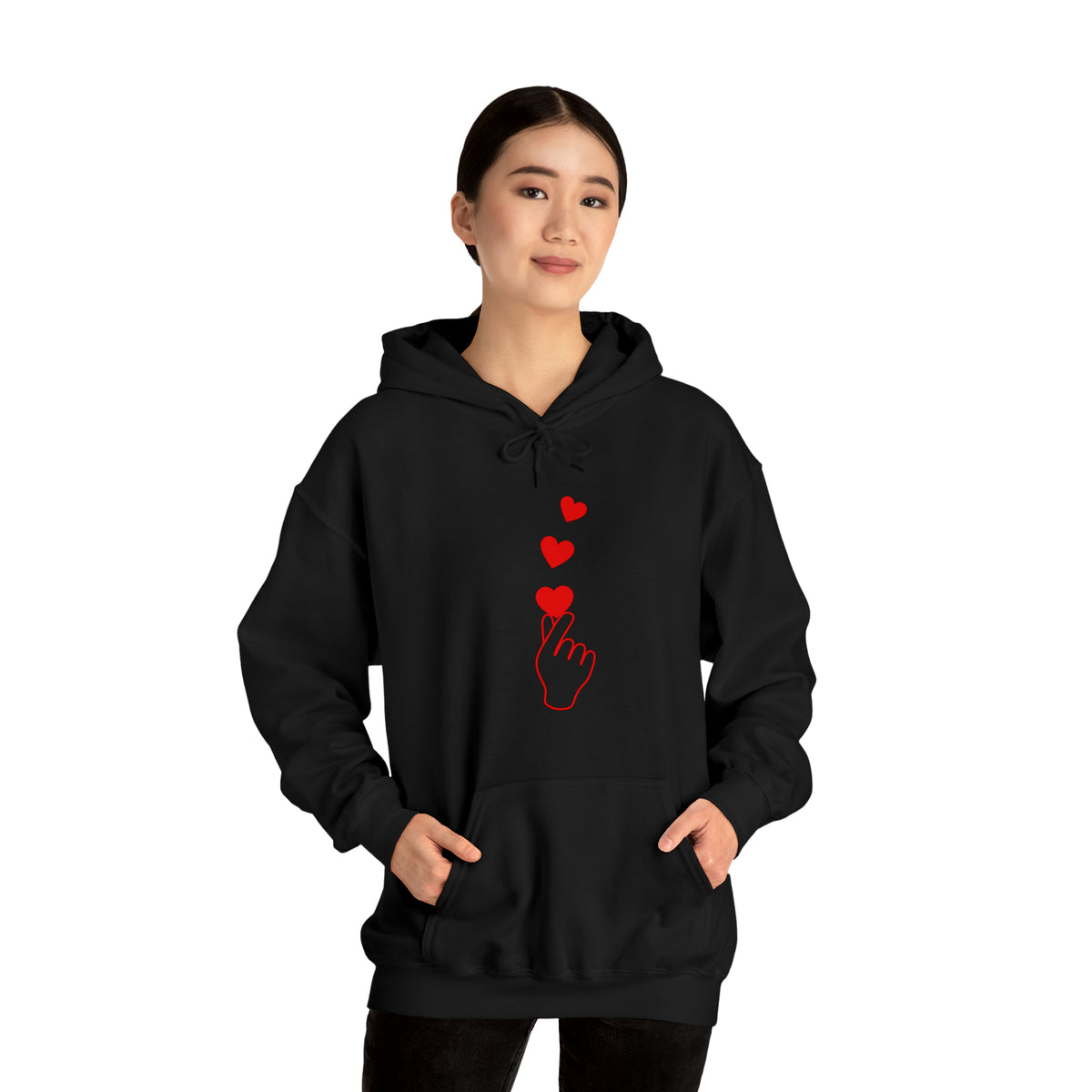 Korean Finger Heart  Unisex Heavy Blend™ Hooded Sweatshirt