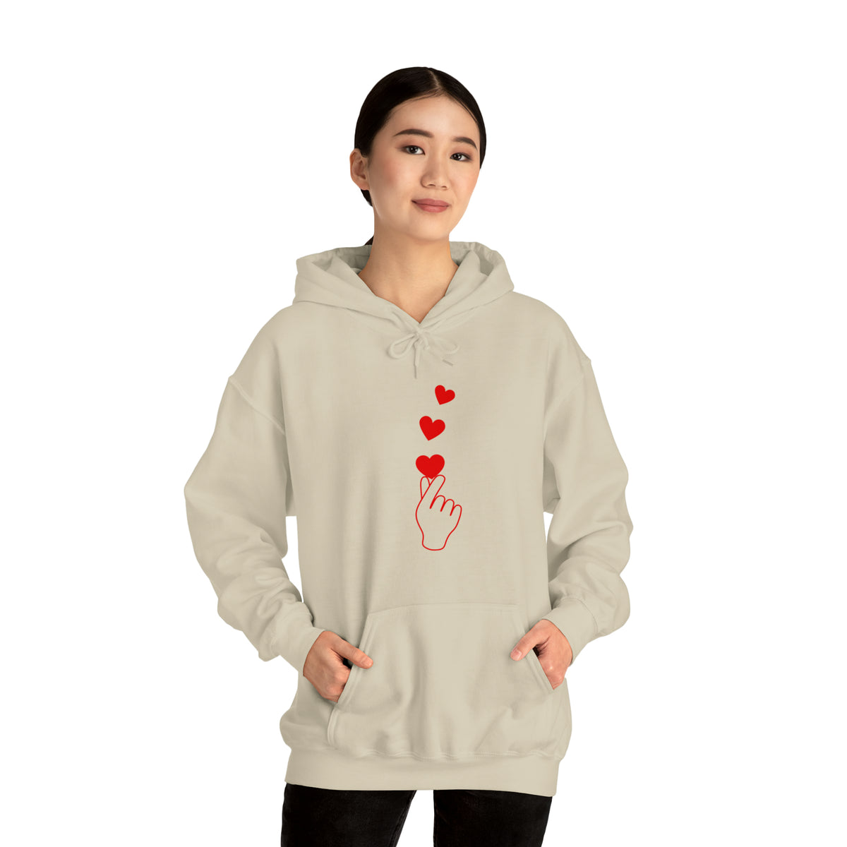 Korean Finger Heart  Unisex Heavy Blend™ Hooded Sweatshirt