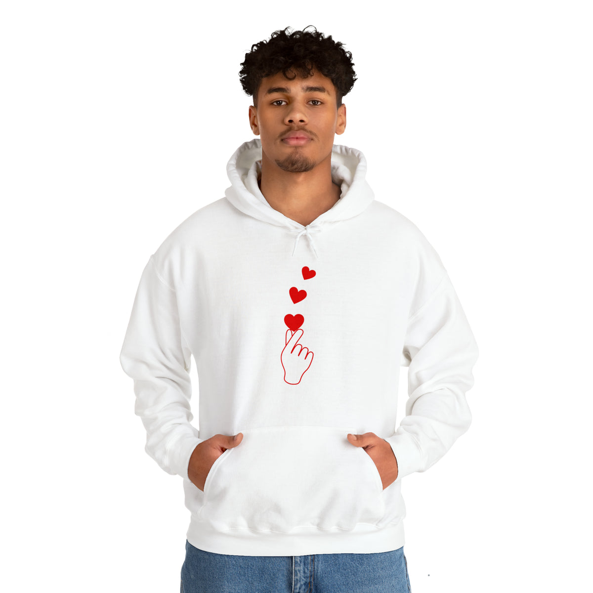 Korean Finger Heart  Unisex Heavy Blend™ Hooded Sweatshirt