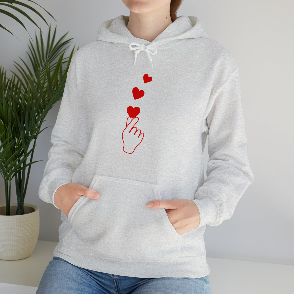 Korean Finger Heart  Unisex Heavy Blend™ Hooded Sweatshirt