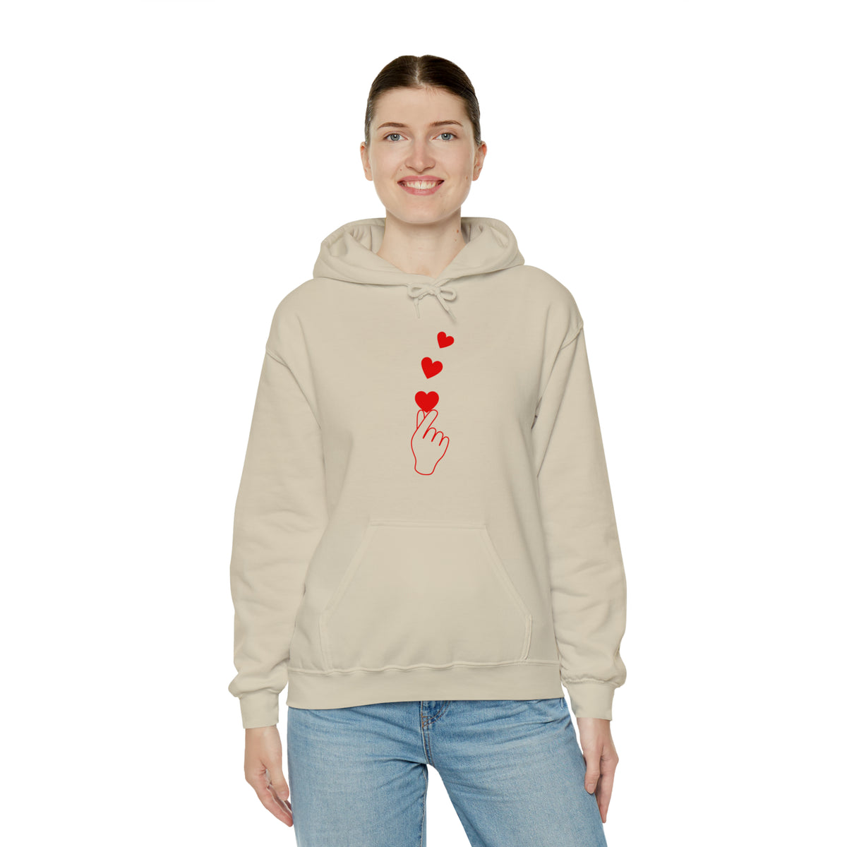 Korean Finger Heart  Unisex Heavy Blend™ Hooded Sweatshirt