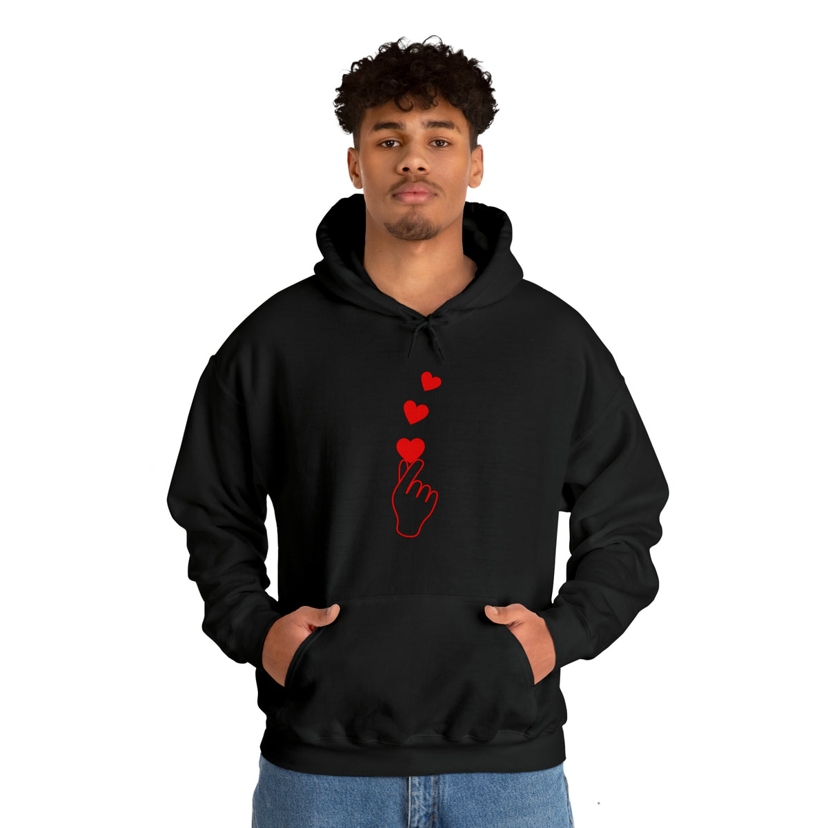 Korean Finger Heart  Unisex Heavy Blend™ Hooded Sweatshirt