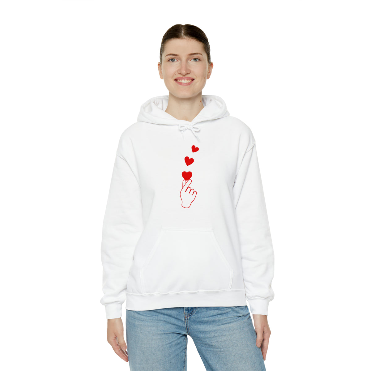 Korean Finger Heart  Unisex Heavy Blend™ Hooded Sweatshirt