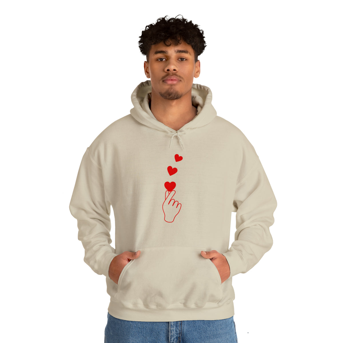 Korean Finger Heart  Unisex Heavy Blend™ Hooded Sweatshirt