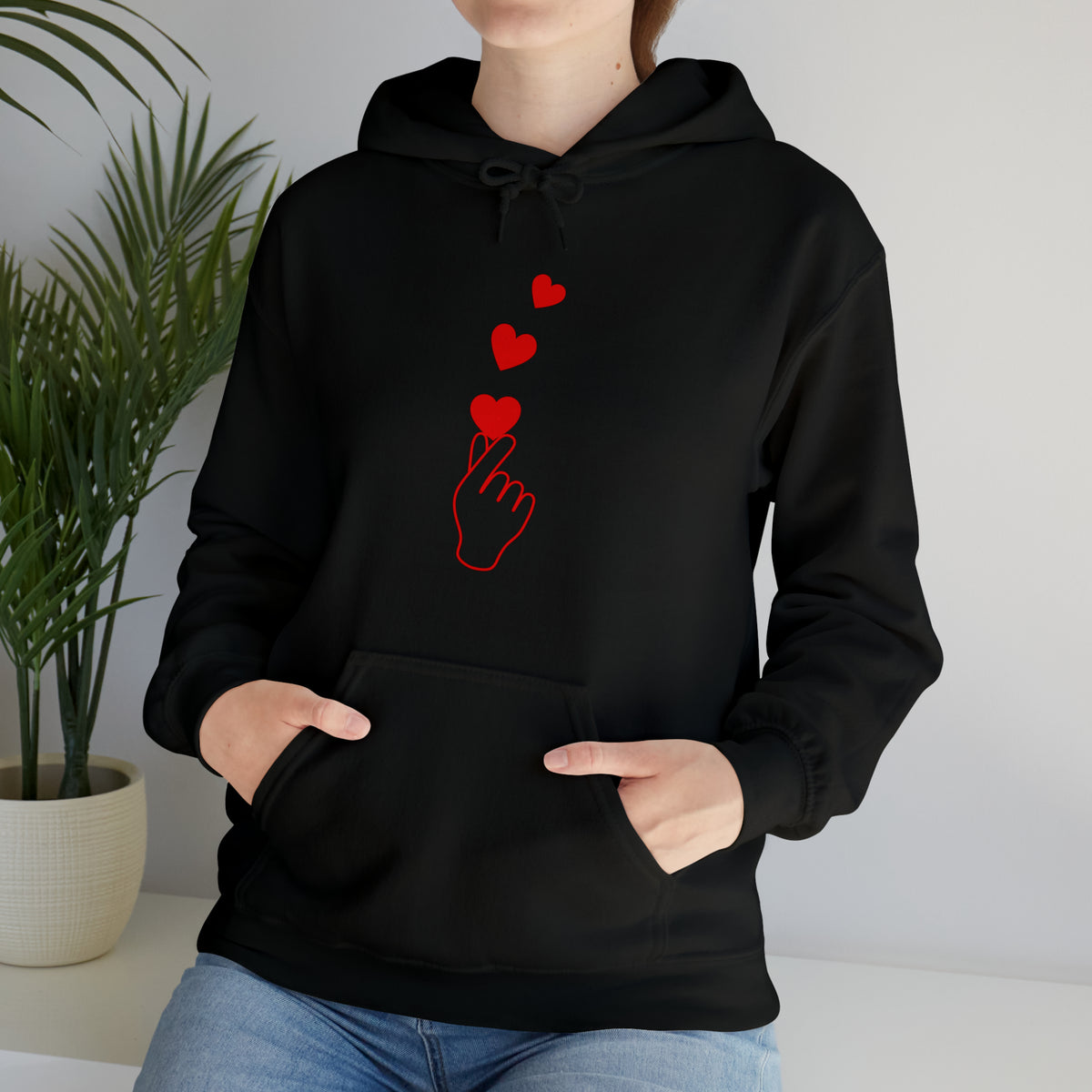 Korean Finger Heart  Unisex Heavy Blend™ Hooded Sweatshirt