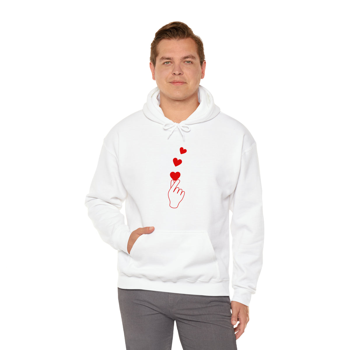 Korean Finger Heart  Unisex Heavy Blend™ Hooded Sweatshirt